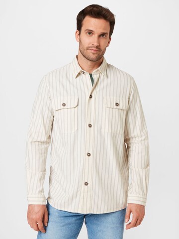 TOM TAILOR Regular fit Button Up Shirt in Beige: front