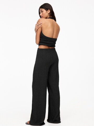 Wide Leg Pantalon Pull&Bear en noir