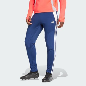 Effilé Pantalon de sport 'Tiro 24' ADIDAS PERFORMANCE en bleu : devant