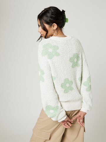 florence by mills exclusive for ABOUT YOU Knit cardigan 'Meadow Flowers ' in Green