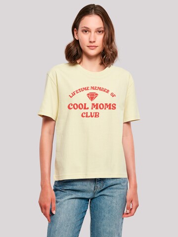 T-shirt 'Mothers Day Cool Moms Club Membership Trendy Motherhood' F4NT4STIC en jaune : devant