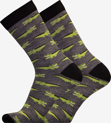 UphillSport Socks 'CROCODILE' in Grey: front