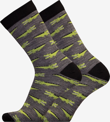 UphillSport Socks 'CROCODILE' in Grey: front