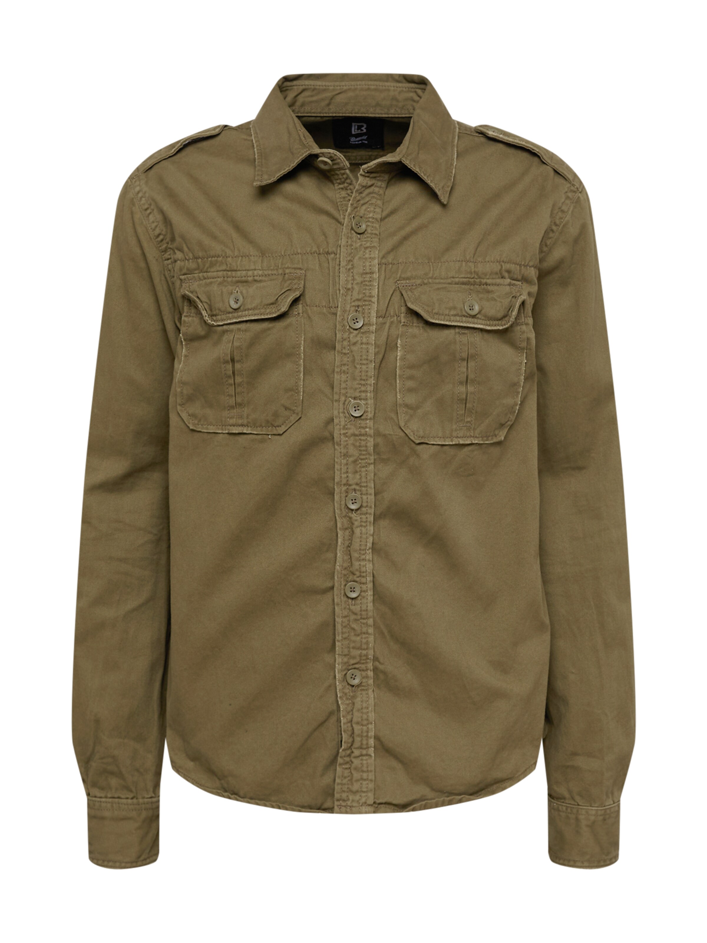 Coupe regular Chemise Brandit en vert : devant