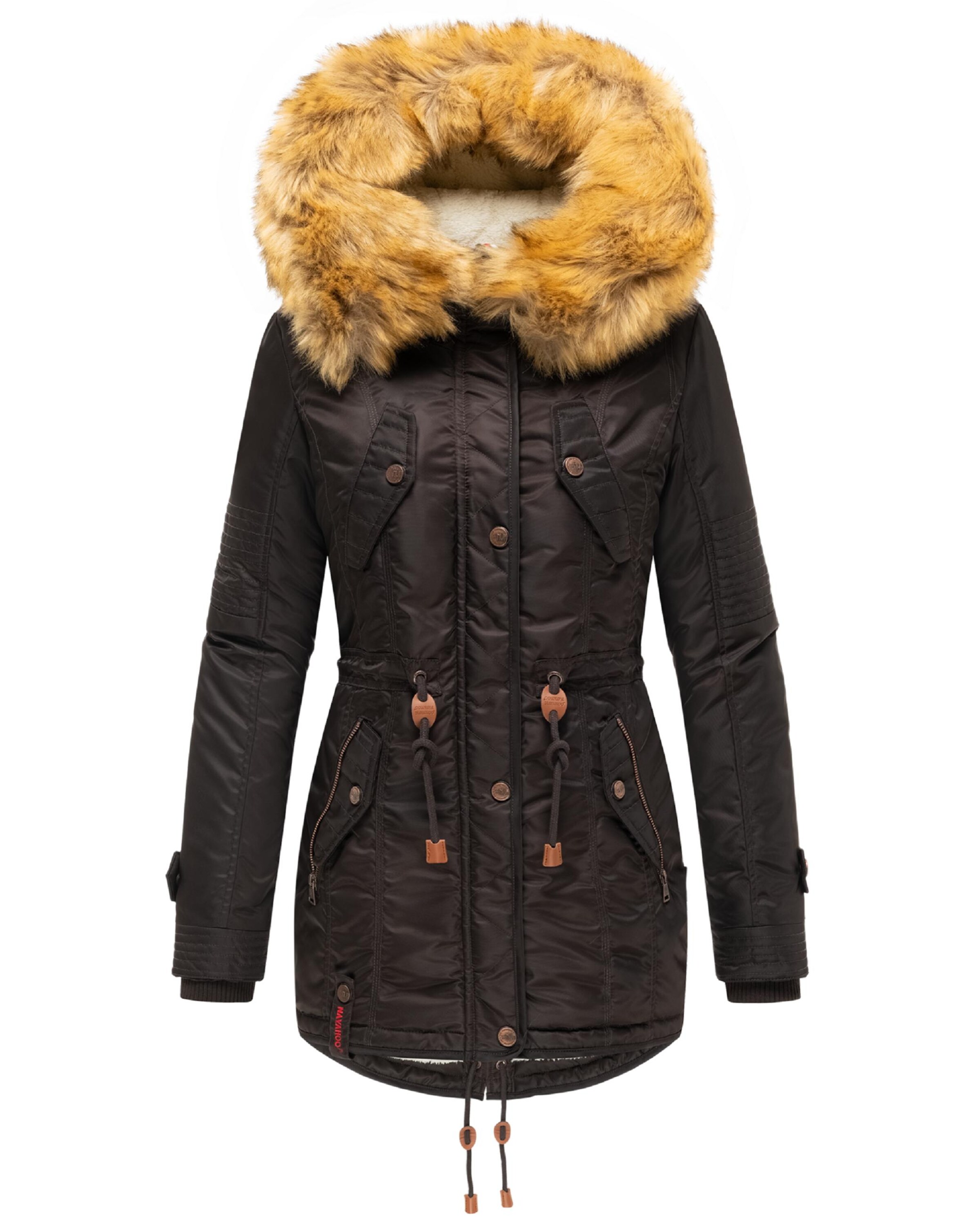 NAVAHOO Winterparka 'La Viva' in Bruin: voorkant