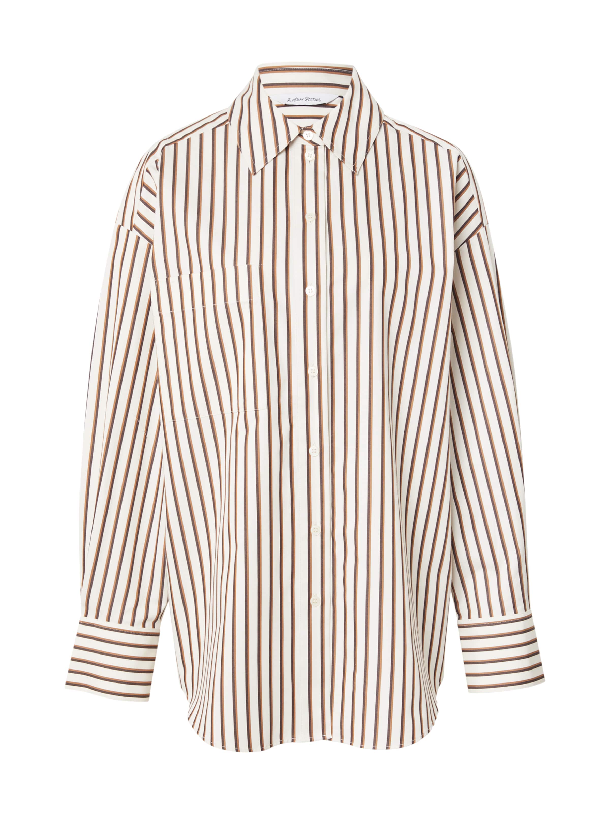 & Other Stories Μπλούζα σε καραμέλα / σκούρο καφέ / λευκό, Άποψη προϊόντος