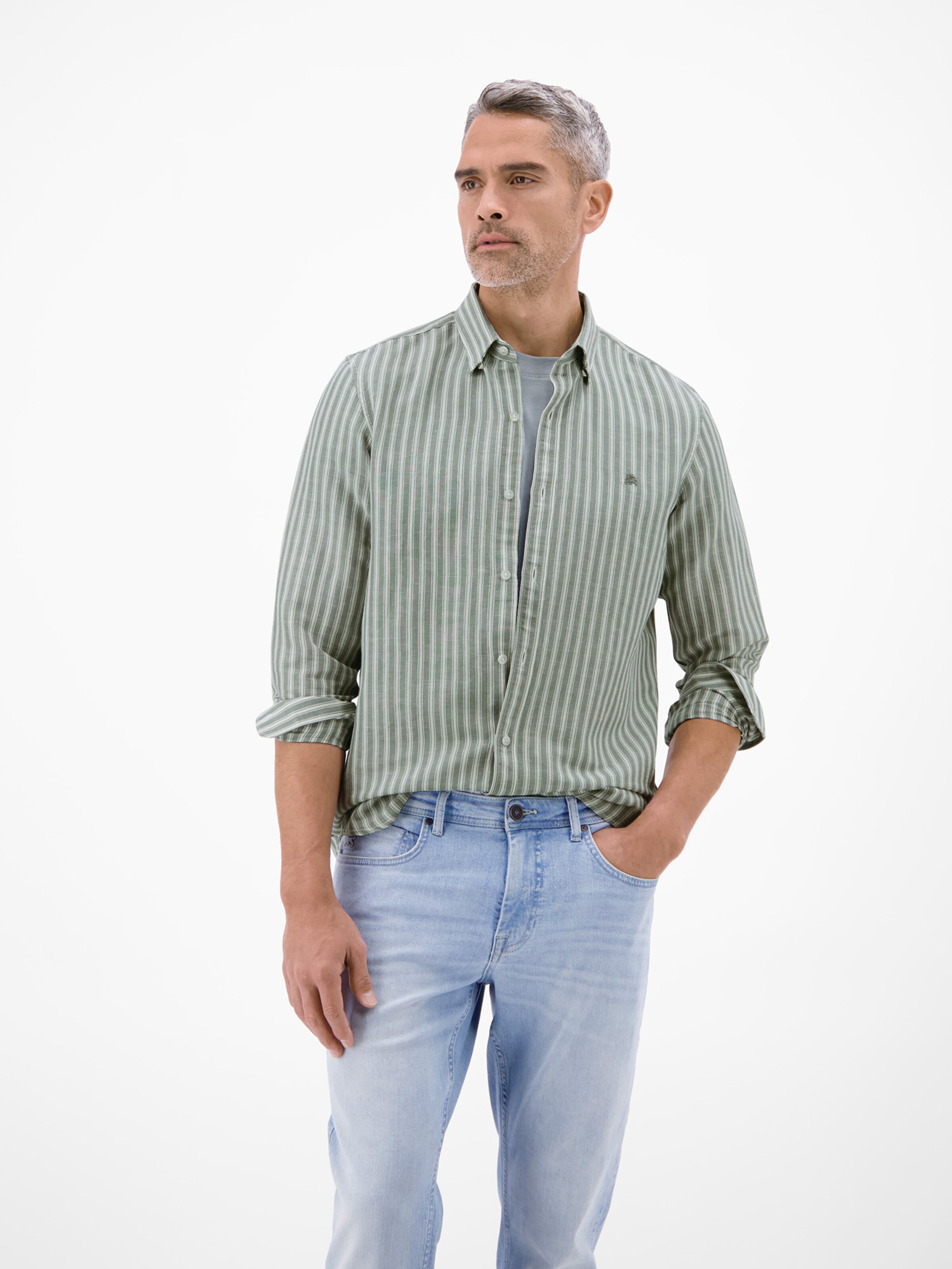 LERROS Regular fit Button Up Shirt in Grey