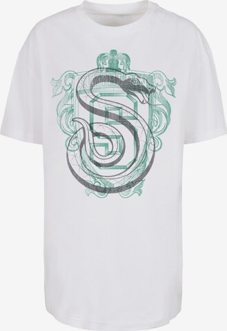 F4NT4STIC Shirt 'Harry Potter Slytherin' in Wit: voorkant