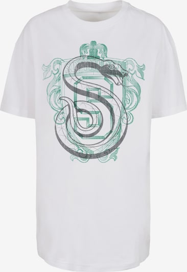 F4NT4STIC T-shirt 'Harry Potter Slytherin' en gris foncé / émeraude / blanc, Vue avec produit