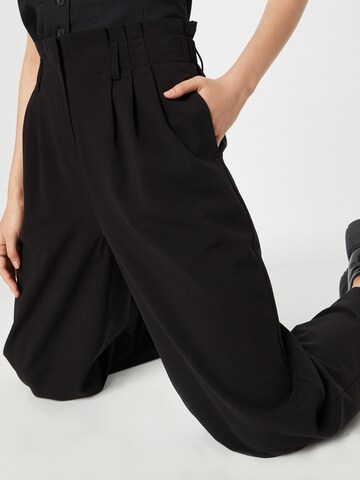 MSCH COPENHAGEN Wide leg Pleat-Front Pants 'Genetta Chana' in Black