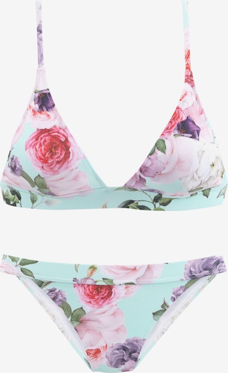 LASCANA Bikini i himmelsblå / grön / plommon / rosa / röd, Produktvy