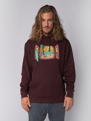 Watapparel Sweatshirt 'Surf And Beach' in Rot: Vorderseite