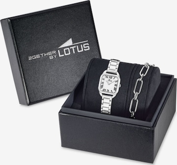 Lotus Analoog horloge in Zilver: voorkant