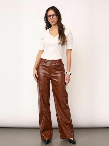 Regular Pantalon ' RichaCC ' co'couture en marron : devant