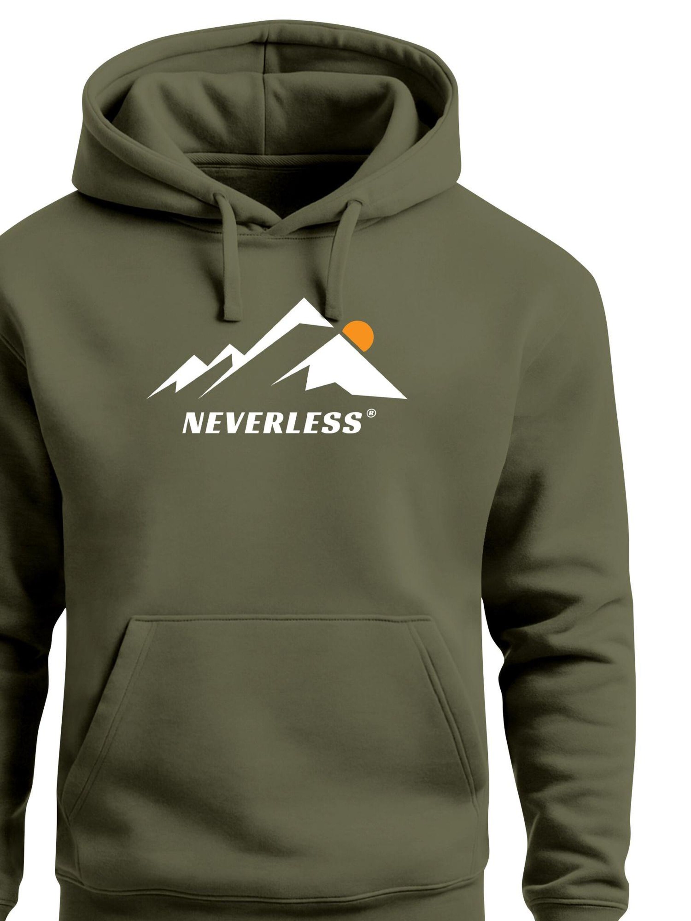 Neverless Sweatshirt 'Minimalistic Mountain' in Green