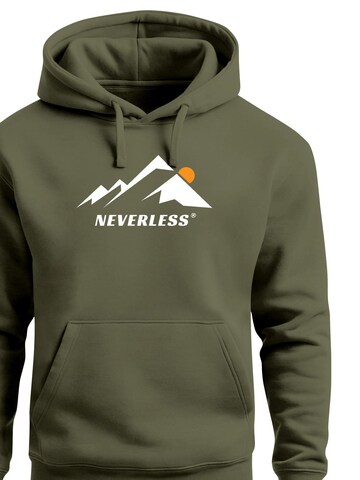 Neverless Sweatshirt 'Minimalistic Mountain'‌‌‌‌‌‌‌‌ in Grün