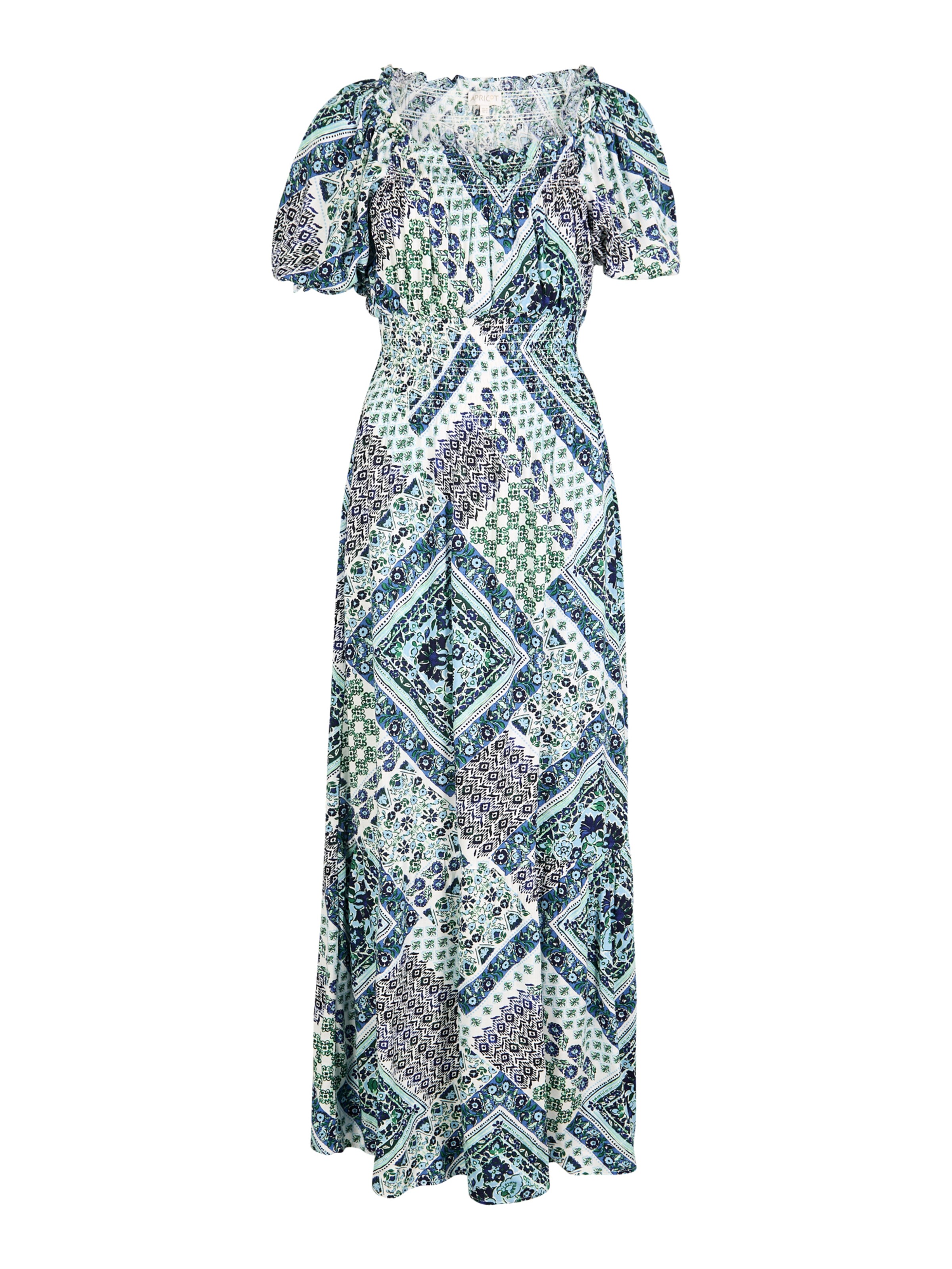 Apricot Boho Folk Print Maxi Dress ' ' in blau, Produktansicht