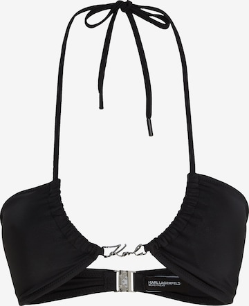 Karl Lagerfeld Bikini Top in Black: front