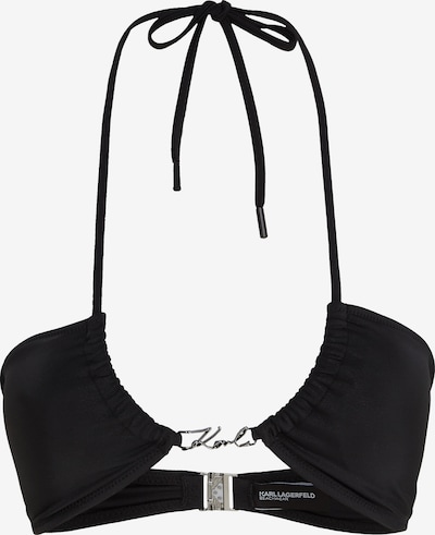 Sutien costum de baie Karl Lagerfeld pe negru / argintiu, Vizualizare produs