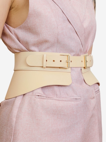 Haute Cuir - Cinturón 'Crescent Peplum Belt' en beige