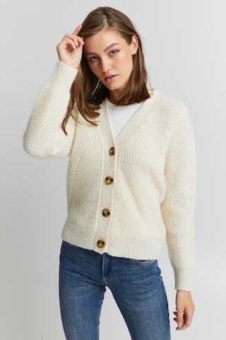 PULZ Jeans Knit Cardigan in Beige: front