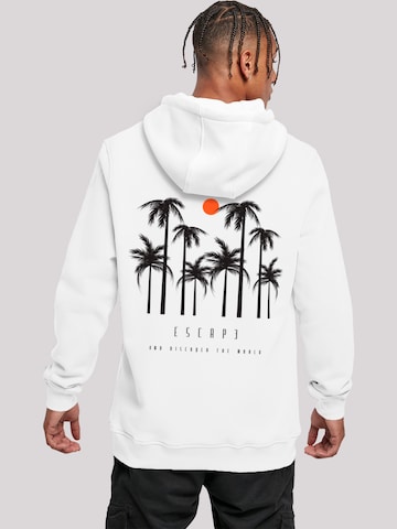 Sweat-shirt 'Escape Discover the World Palm Trees Black' F4NT4STIC en blanc