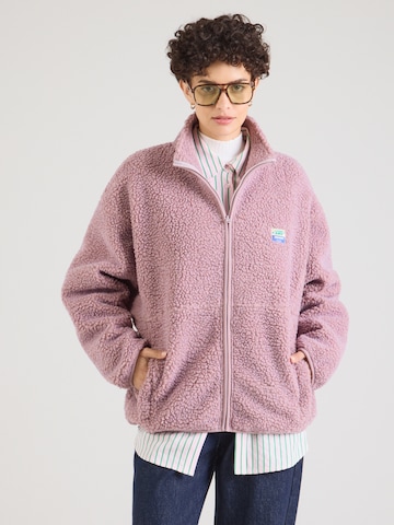 AMERICAN VINTAGE Fleece jas 'HOKTOWN' in Roze: voorkant