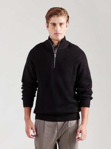 JACK & JONES Sweater 'JJKAITO' in Black: front