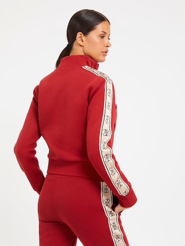 GUESS Athletic Zip-Up Hoodie 'Brithey' in Red