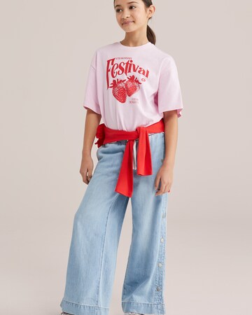 WE Fashion Футболка в Ярко-розовый