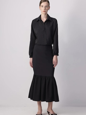 Jupe 'Flounced Crepe Skirt' Touché Privé en noir