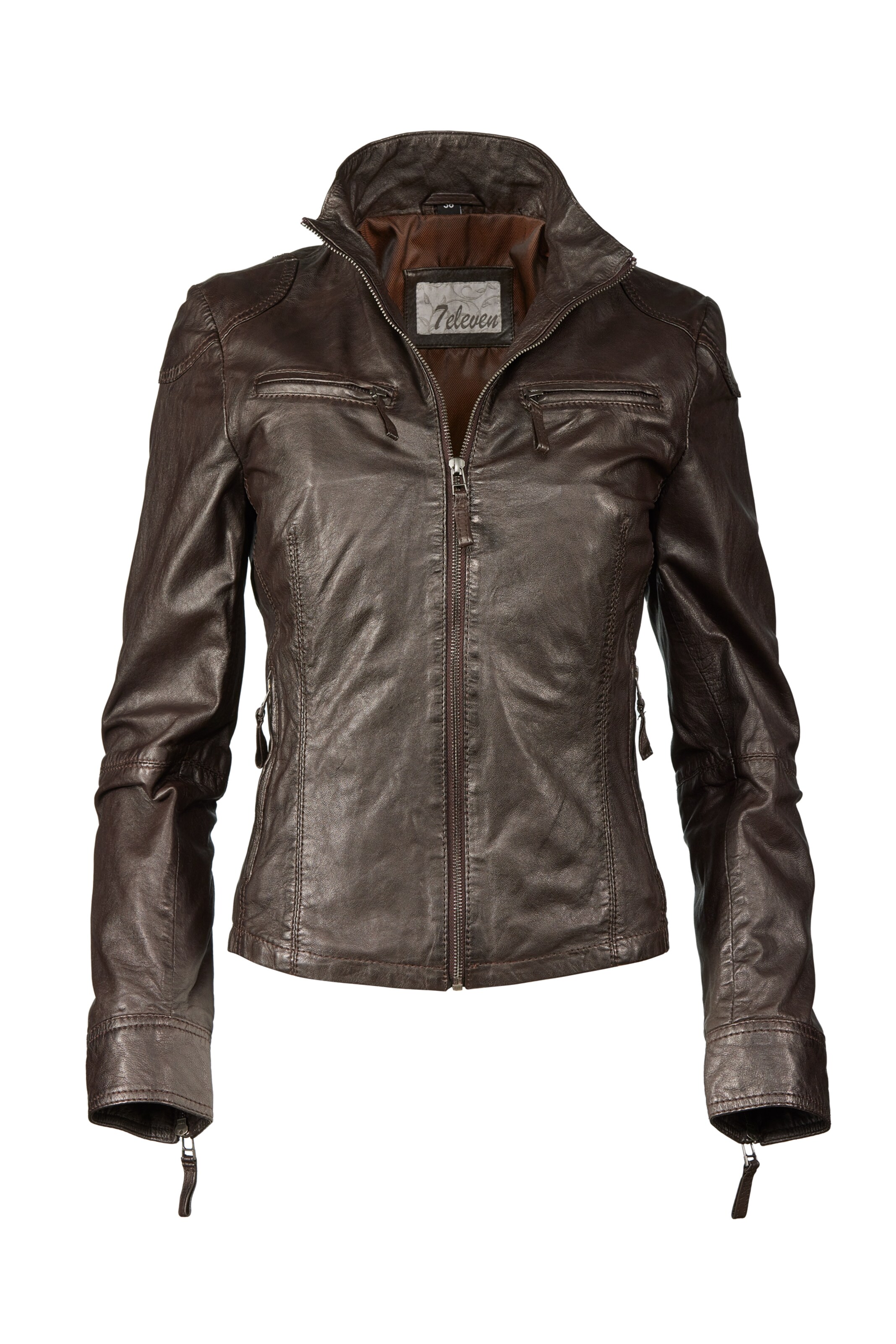 7ELEVEN Tussenjas 'SEEviana' in Bruin: voorkant