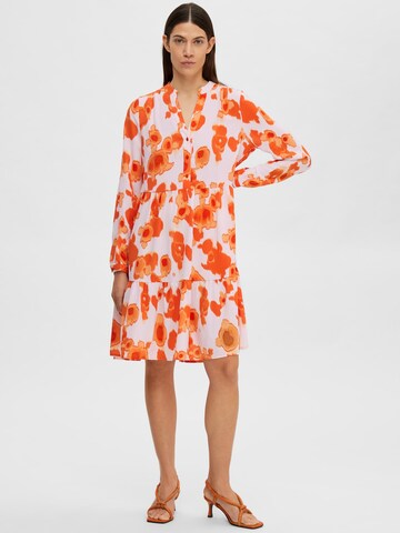 SELECTED FEMME Košilové šaty – oranžová