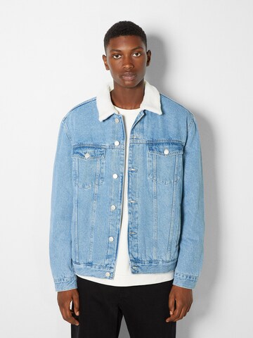 Bershka Between-Season Jacket in Blue: front