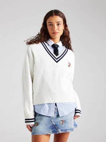 Tommy Jeans Sweter w kolorze biały: przód