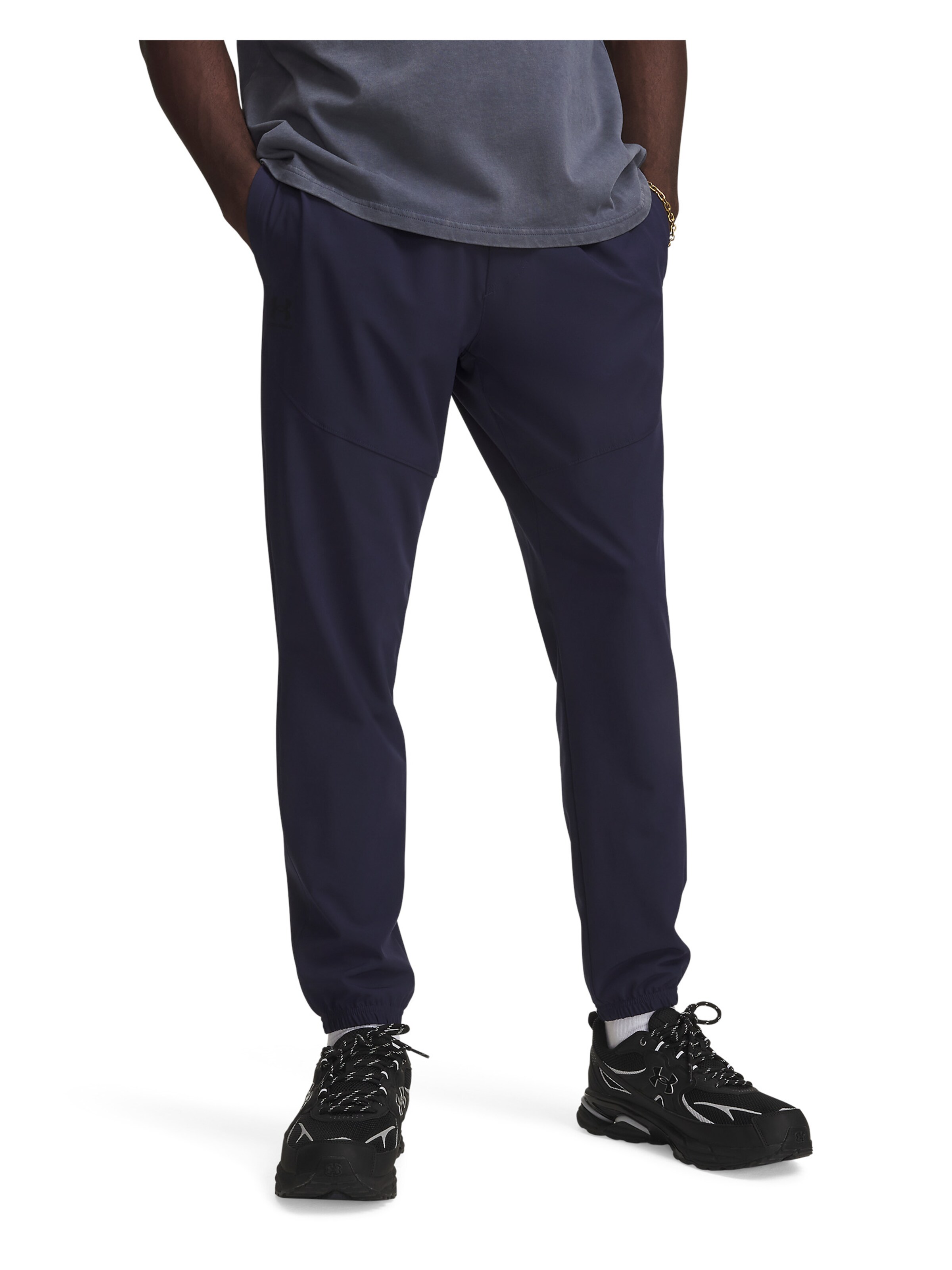 UNDER ARMOUR Tapered Sports trousers 'Vibe' in Blue: front
