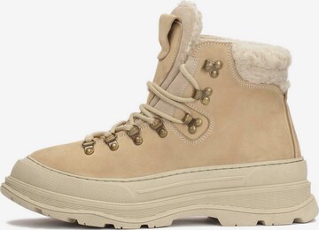 Boots stringati di Kazar in beige: frontale