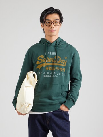 Superdry Суичър 'DUO CLASSIC' в зелено: отпред