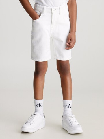 Calvin Klein Jeans Regular Broek in Wit: voorkant