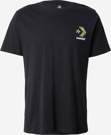 CONVERSE - Camiseta 'NATURE LOVERS' en negro: frente