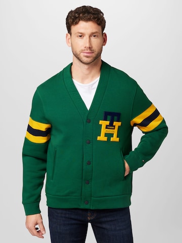 TOMMY HILFIGER Sweatvest in Groen: voorkant