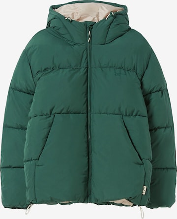 Bershka Winter jacket in Green: front