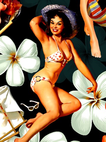 Hawaiihemdshop.de Regularny krój Koszula 'Hawaiihemd "Flower Girls (black)"' w kolorze czarny