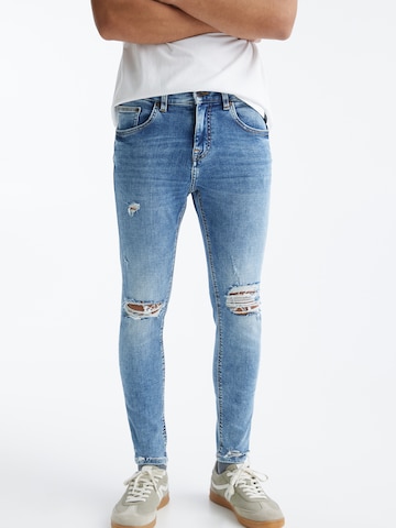 Pull&Bear Skinny Jeansy w kolorze niebieski: przód