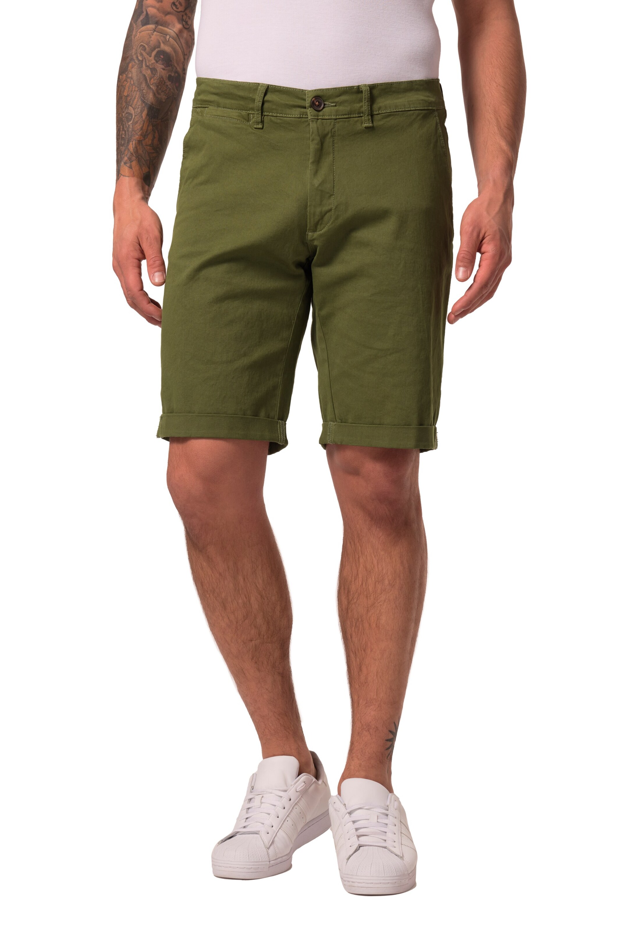 JP1880 Regular Broek 'Bermuda' in Groen: voorkant