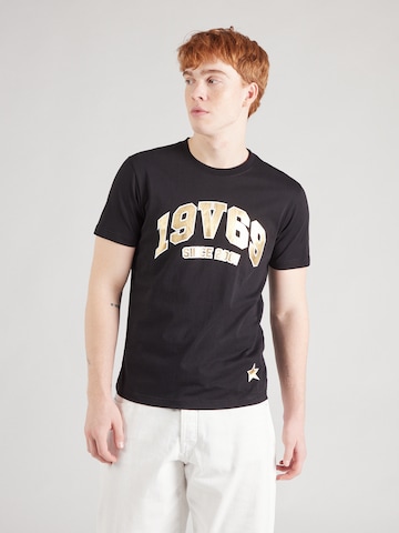Tricou 'Tadeo' de la 19V69 ITALIA pe negru: față