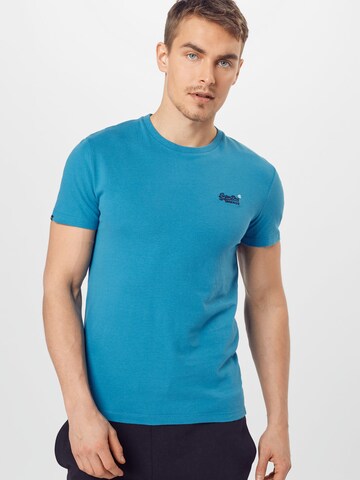 Superdry Regular Fit T-Shirt in Blau: predná strana