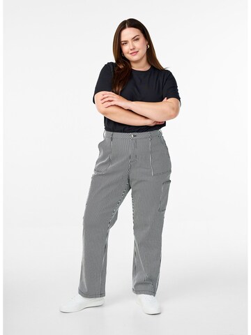 Zizzi - Loosefit Pantalón vaquero cargo en negro