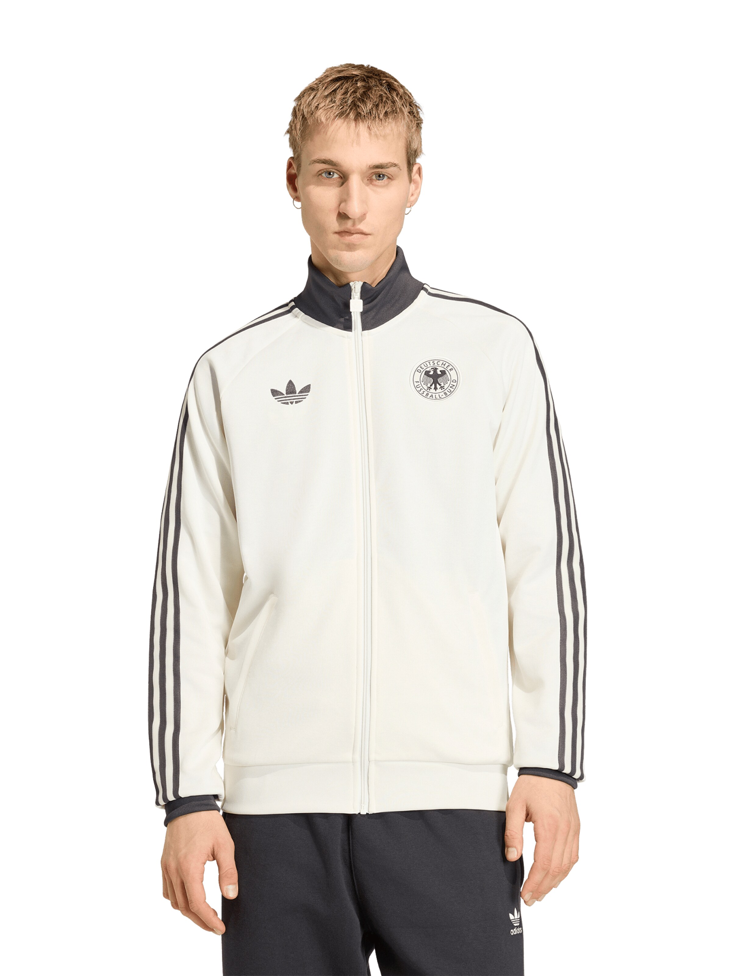 ADIDAS ORIGINALS Athletic Jacket in White: front