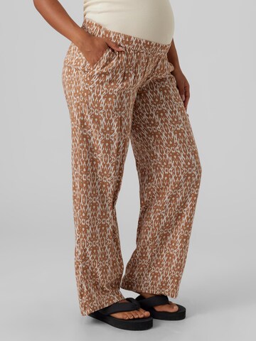 MAMALICIOUS Regular Trousers 'Rita' in Brown: front